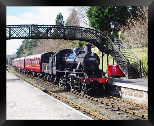 Steam in the Highlands - Ivatt 2MT at Boat of Garten 1 Framed Print by Lee Osborne