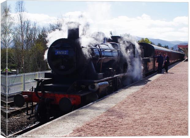 Steam in the Highlands - Ivatt 2MT at Aviemore 3 Canvas Print by Lee Osborne
