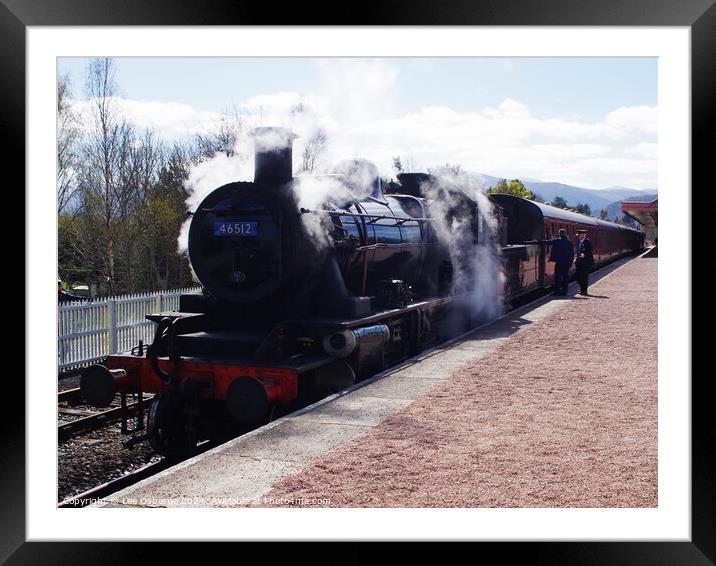 Steam in the Highlands - Ivatt 2MT at Aviemore 3 Framed Mounted Print by Lee Osborne