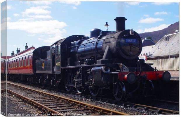 Steam in the Highlands - Ivatt 2MT at Aviemore 4 Canvas Print by Lee Osborne