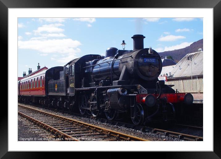 Steam in the Highlands - Ivatt 2MT at Aviemore 4 Framed Mounted Print by Lee Osborne
