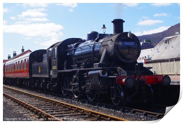 Steam in the Highlands - Ivatt 2MT at Aviemore 4 Print by Lee Osborne