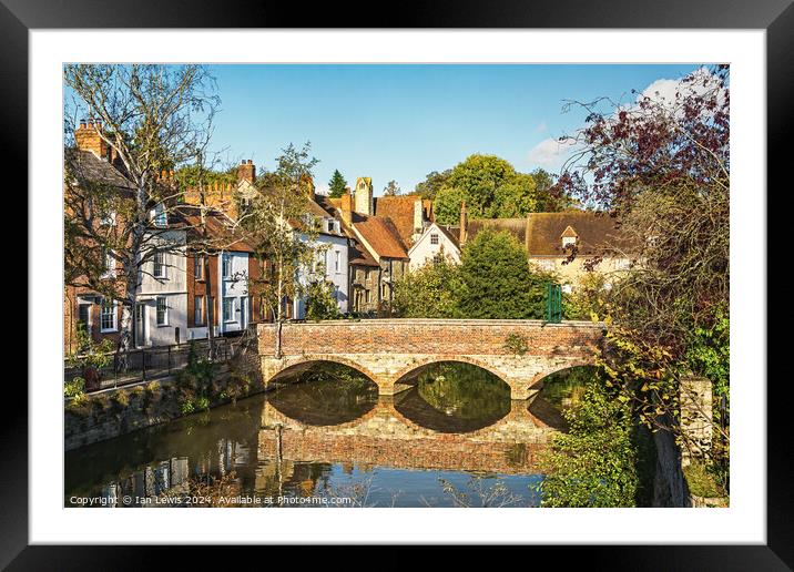 Below the Abbey Mill at Abingdon Framed Mounted Print by Ian Lewis