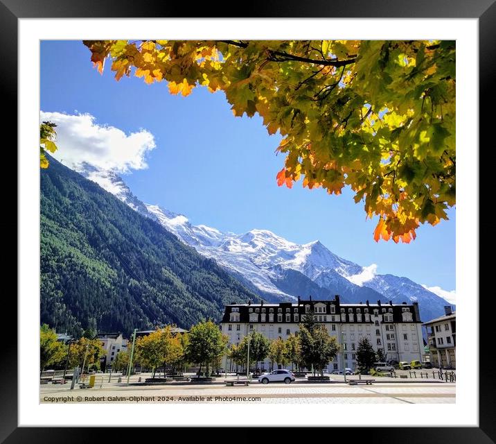 Autumn leaves and French Alps Framed Mounted Print by Robert Galvin-Oliphant