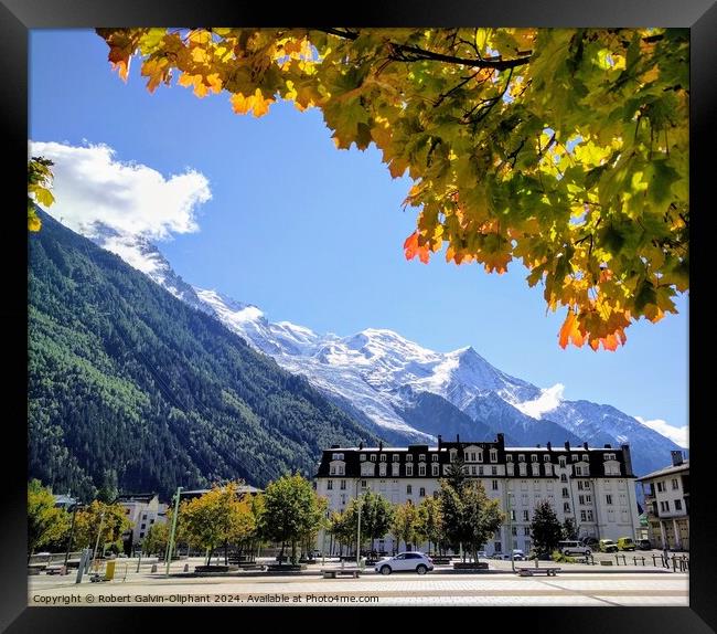 Autumn leaves and French Alps Framed Print by Robert Galvin-Oliphant