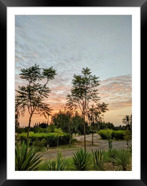Early morning clouds over a Moroccan garden Framed Mounted Print by Robert Galvin-Oliphant