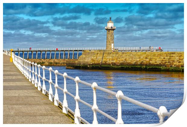 Whitby Lighthouse  Print by Alison Chambers