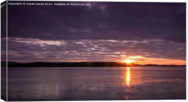 Sunset over Loch Gairloch Canvas Print by Derek Daniel