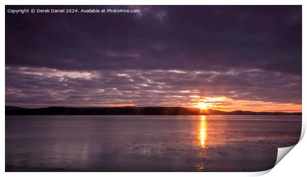 Sunset over Loch Gairloch Print by Derek Daniel