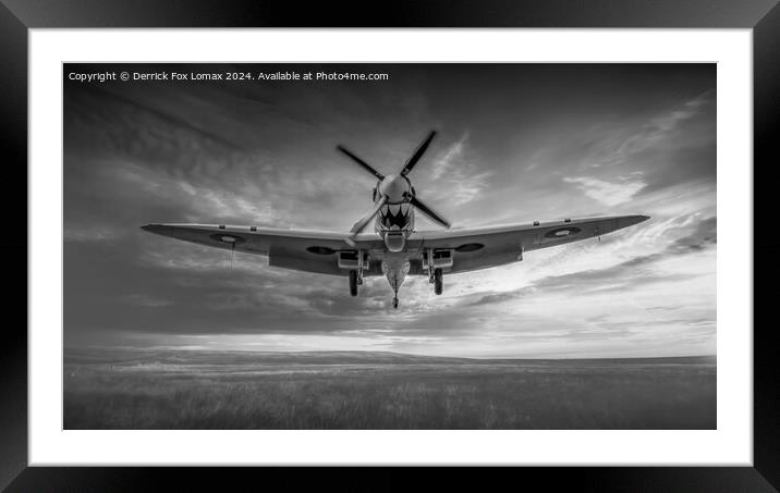 Supermarine spitfire Framed Mounted Print by Derrick Fox Lomax