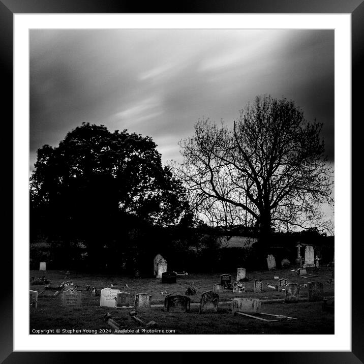 Graveyard Framed Mounted Print by Stephen Young