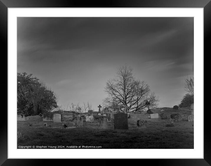 Graveyard View Framed Mounted Print by Stephen Young