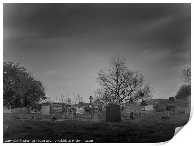 Graveyard View Print by Stephen Young