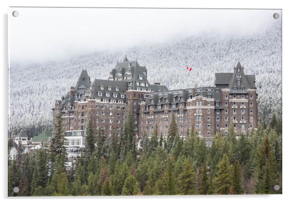 Banff Springs Hotel, Canadian Rockies  Acrylic by Graham Custance