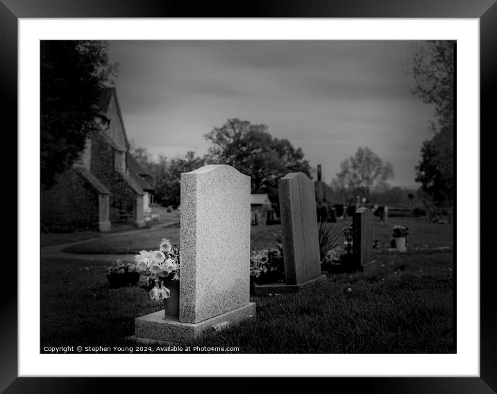 Gravestone Framed Mounted Print by Stephen Young