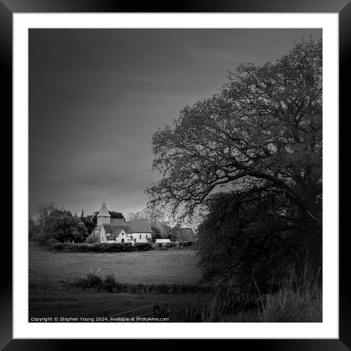 St Mary the Virgin, Silchester Framed Mounted Print by Stephen Young