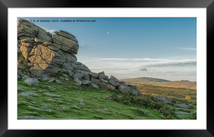 View of Haytor Rocks from Hound Tor, Dartmoor Framed Mounted Print by Jo Sowden
