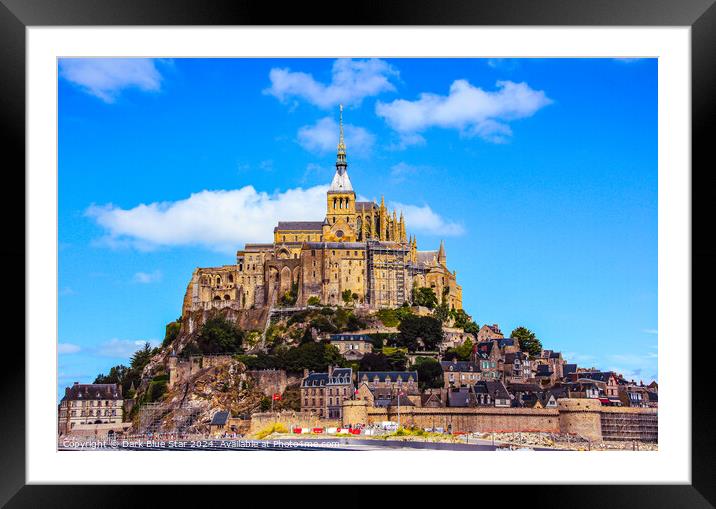 Mont Saint-Michel in Normandy Framed Mounted Print by Dark Blue Star