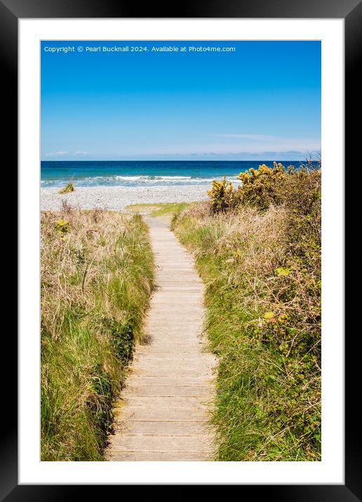 Path to Llanddona Beach and Sea Isle of Anglesey Framed Mounted Print by Pearl Bucknall