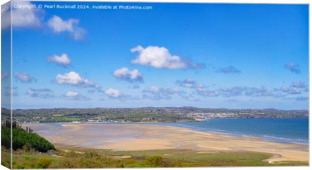Red Wharf Bay and Benllech from Llanddona Anglesey Canvas Print by Pearl Bucknall