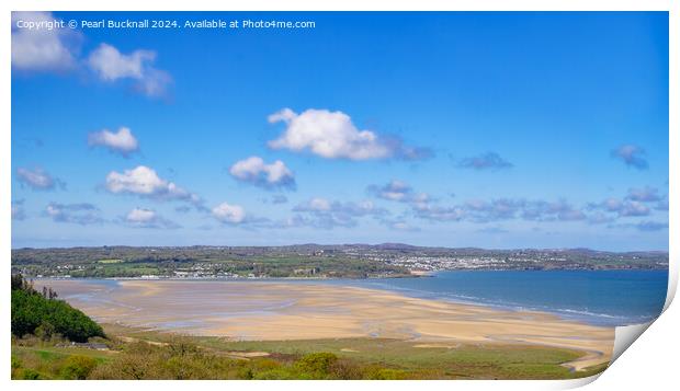Red Wharf Bay and Benllech from Llanddona Anglesey Print by Pearl Bucknall