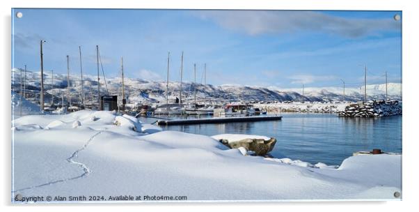 Winter Harbour Acrylic by Alan Smith