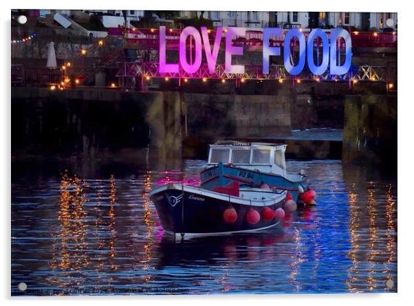 Porthleven Food Festival  Acrylic by Beryl Curran
