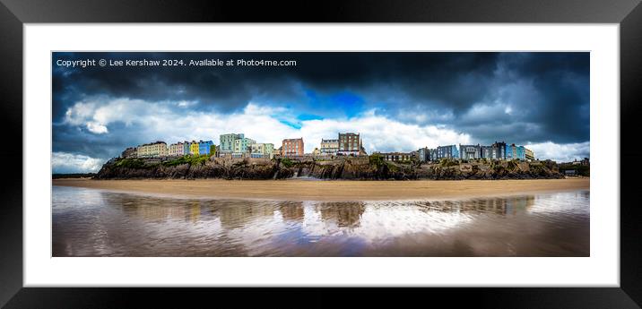 Tenby in Pembrokeshire Atop the Cliffs Framed Mounted Print by Lee Kershaw