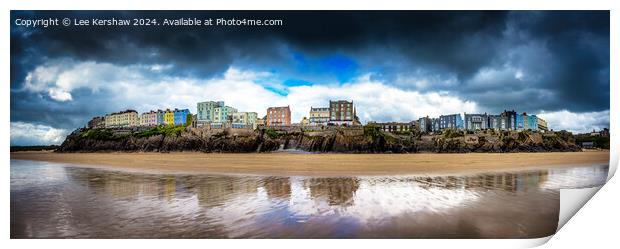 Tenby in Pembrokeshire Atop the Cliffs Print by Lee Kershaw