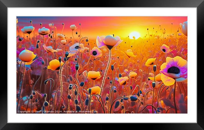 Poppies at Sunrise Framed Mounted Print by Geoff Tydeman