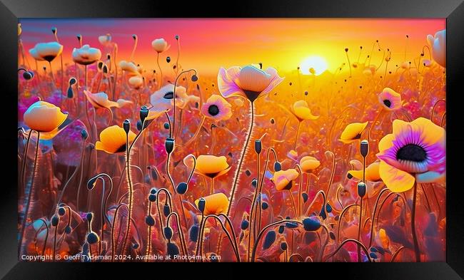 Poppies at Sunrise Framed Print by Geoff Tydeman