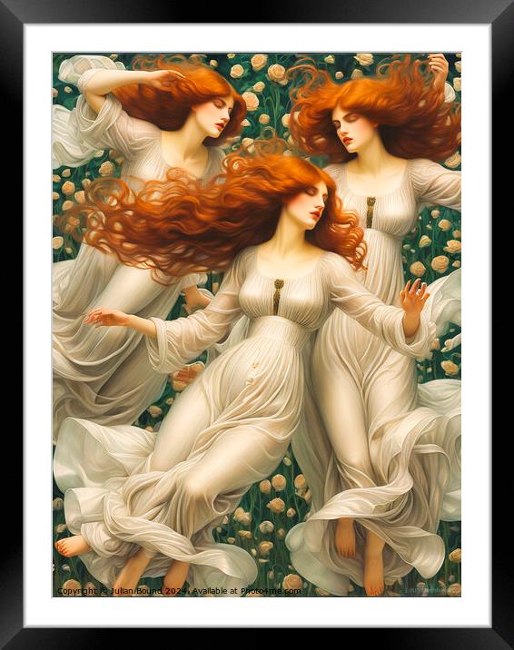 The Three Muses Framed Mounted Print by Julian Bound