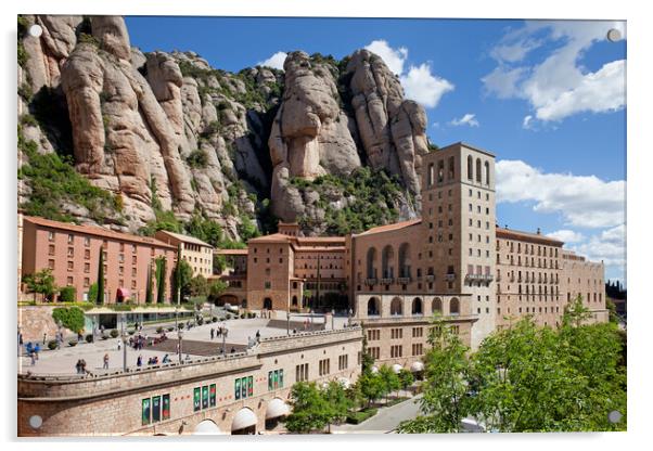  Montserrat Monastery and Mountains in Catalonia Acrylic by Artur Bogacki