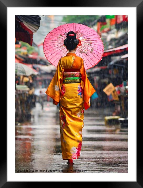 She Walks in Time Framed Mounted Print by Julian Bound