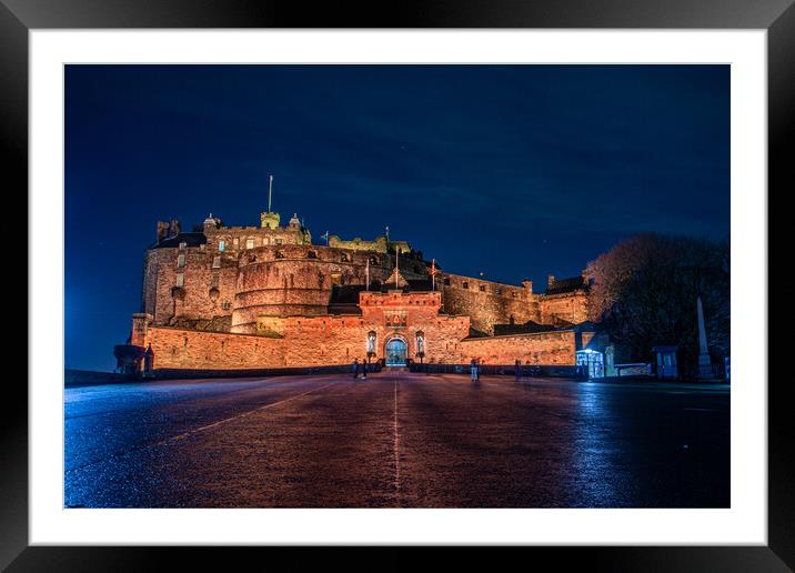 Edinburgh Castle at Night Framed Mounted Print by Jack Biggadike