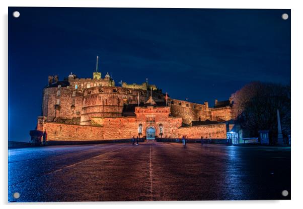 Edinburgh Castle at Night Acrylic by Jack Biggadike