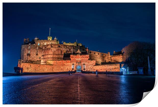 Edinburgh Castle at Night Print by Jack Biggadike
