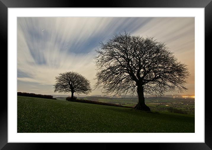 Moonlit trees Framed Mounted Print by Pete Hemington