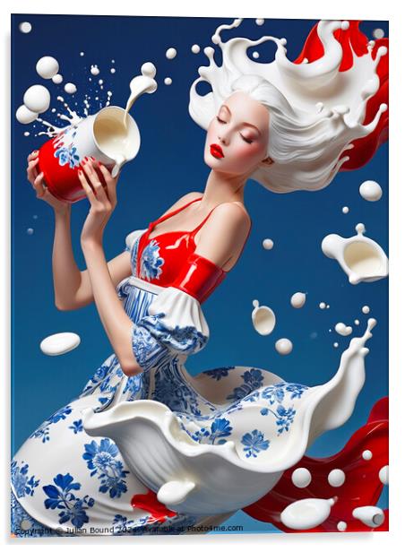 Throwing the Milk About Acrylic by Julian Bound