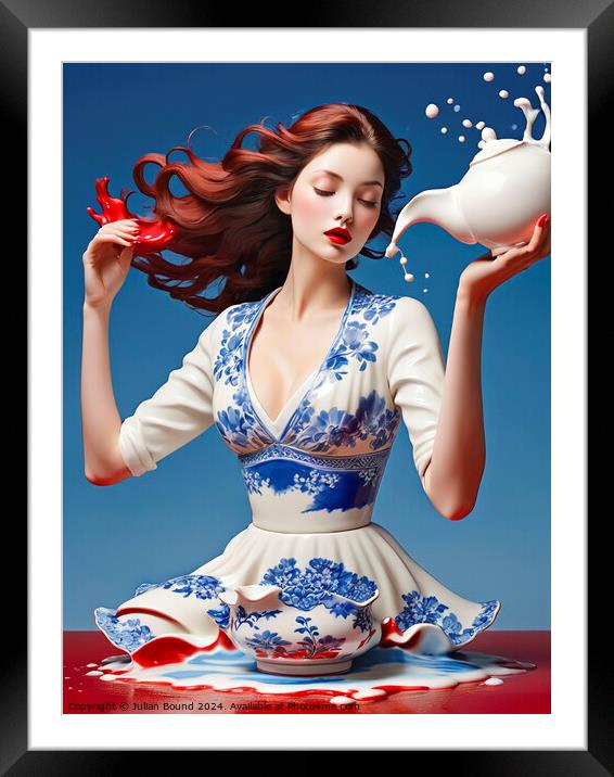 To Pour or Not to Pour the Milk Framed Mounted Print by Julian Bound