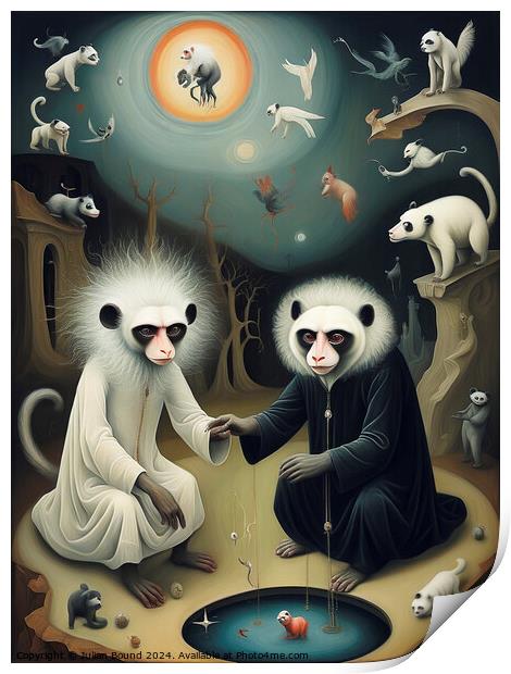 The Wiseness of Monkeys Print by Julian Bound