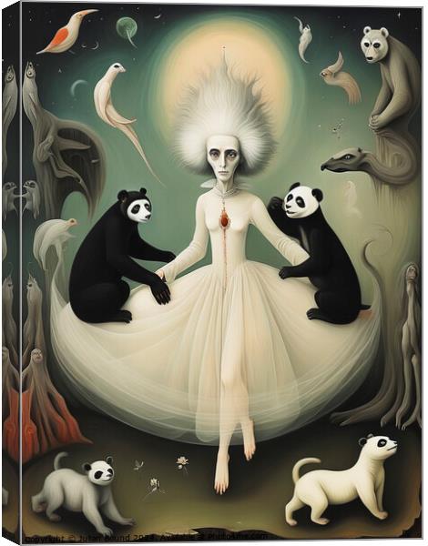 The Wiseness of Pandas Canvas Print by Julian Bound