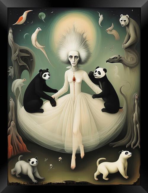 The Wiseness of Pandas Framed Print by Julian Bound