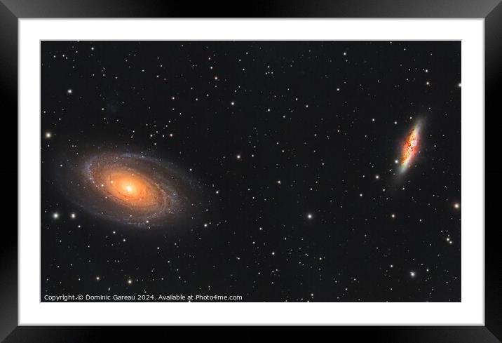 Bode's and Cigar galaxies Framed Mounted Print by Dominic Gareau