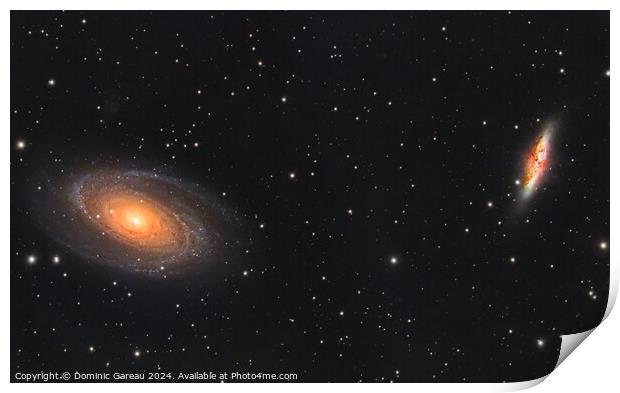 Bode's and Cigar galaxies Print by Dominic Gareau