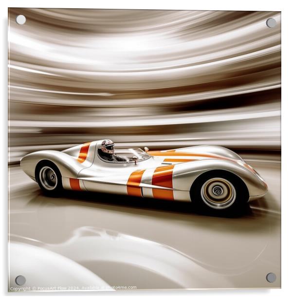 Vintage Race Car in Swift Motion Acrylic by FocusArt Flow