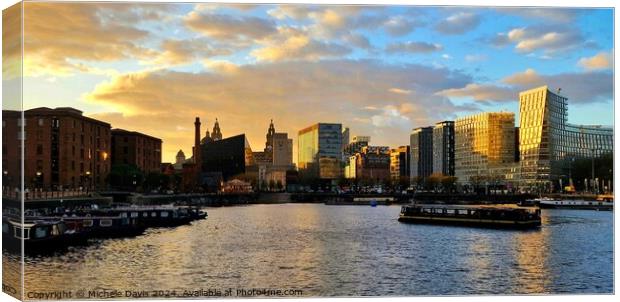 Liverpool Skyline Sunset Canvas Print by Michele Davis