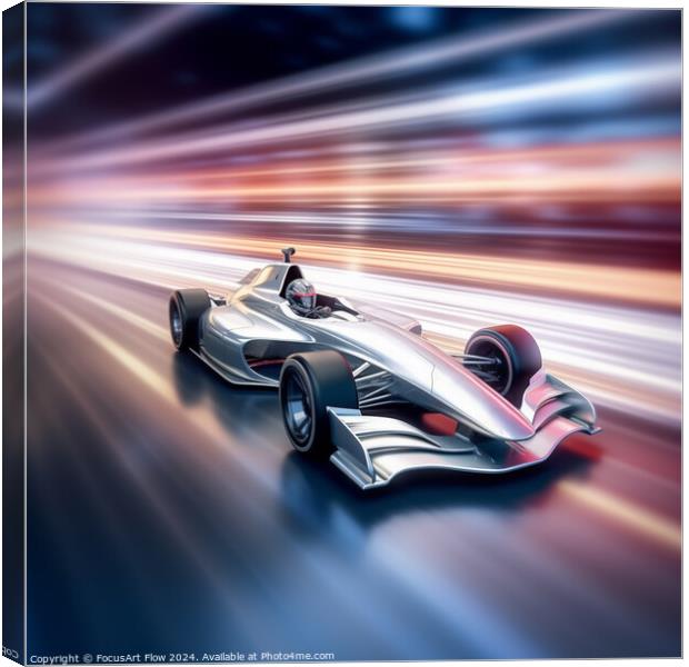 High-Speed Open-Wheel Racer on Dynamic Track Canvas Print by FocusArt Flow