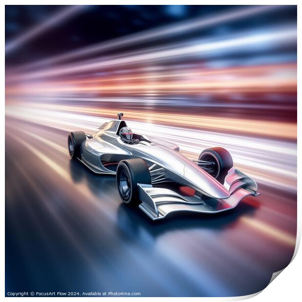 High-Speed Open-Wheel Racer on Dynamic Track Print by FocusArt Flow