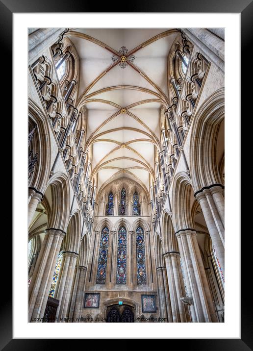 Gothic ceiling of Beverley Minster, East Riding of Framed Mounted Print by Martin Williams